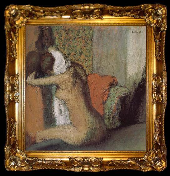 framed  Edgar Degas After bath, ta009-2